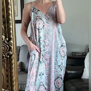 Stunning bohemian style silk dress